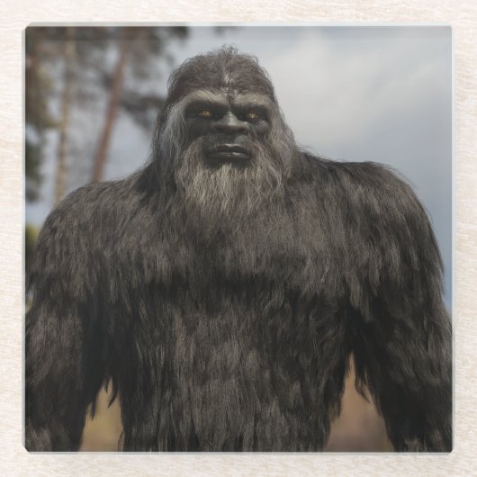 Bigfoot, sasquatsch, squatching, booger, Untersetz Glasuntersetzer (Vorderseite)