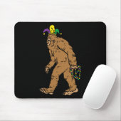 Bigfoot Sasquatsh Jester Hat Beads Funny Mardi Gra Mousepad (Mit Mouse)