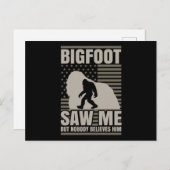 Bigfoot Saw Me American Flag Postkarte (Vorne/Hinten)