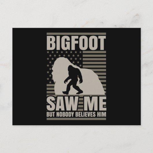 Bigfoot Saw Me American Flag Postkarte (Vorderseite)