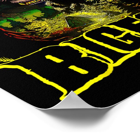 Bigfoot Scary Camping Forest Woods Sasquatch Tent Poster (Ecke)