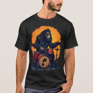 Bigfoot-Schlagzeugtruppe Retro Vintage Sasquatch s T-Shirt