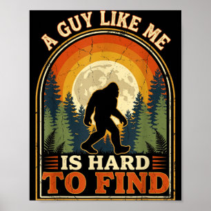 Bigfoot schwer zu finden Retro Vintage Wald Sasqua Poster