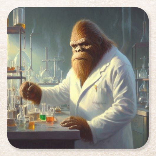 Bigfoot Scientist Rechteckiger Pappuntersetzer (Vorderseite)