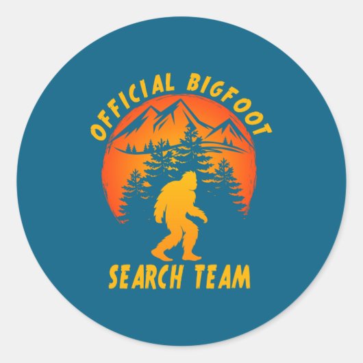 Bigfoot Search Team Sasquatch Yeti Funny Runder Aufkleber (Vorderseite)
