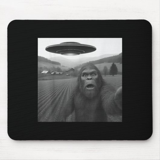 Bigfoot Selfie mit Alien Ufo Funny Geschenke für M Mousepad (Vorne)