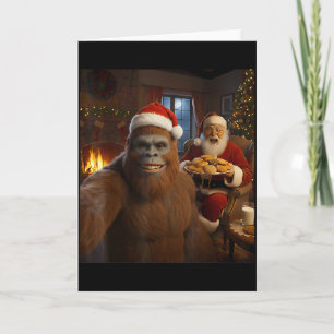 Bigfoot-Selfie mit dem Weihnachtsmann Lustiges Wei Karte