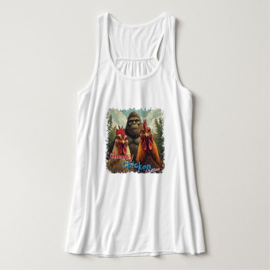 "Bigfoot Selfie Tank" Chessy Chicken Selfies Tank Top (Design Vorderseite)