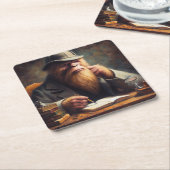 Bigfoot Sherlock Holmes Rechteckiger Pappuntersetzer (angewinkelt)