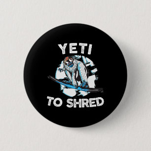Bigfoot Shred Shirt Snowboard Yeti Snowboarden Sno Button