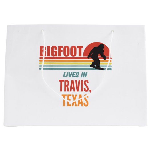 Bigfoot Sighting in Travis Texas Große Geschenktüte (Vorderseite)