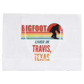 Bigfoot Sighting in Travis Texas Große Geschenktüte (Rückseite)