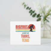 Bigfoot Sighting in Travis Texas Postkarte (Stehend Vorderseite)