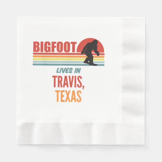 Bigfoot Sighting in Travis Texas Serviette (Vorderseite)