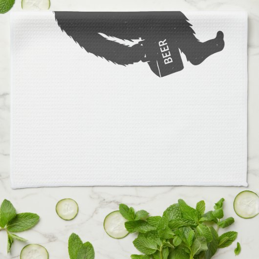 Bigfoot Silhouette Geschirrtuch (Gefaltet)