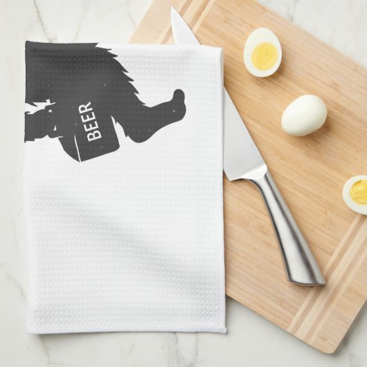 Bigfoot Silhouette Geschirrtuch (Viertel Falte)