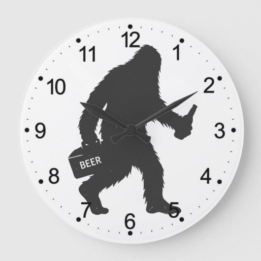 Bigfoot-Silhouette Große Wanduhr (Vorderseite)