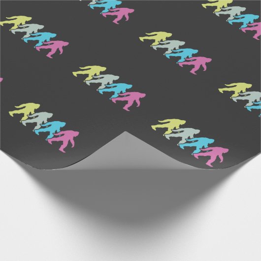 Bigfoot-Silhouette-Retro Pop-Kunst Sasquatch Geschenkpapier (Ecke)