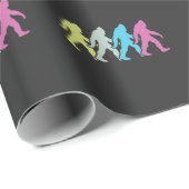 Bigfoot-Silhouette-Retro Pop-Kunst Sasquatch Geschenkpapier (Rolleneckpunkt)