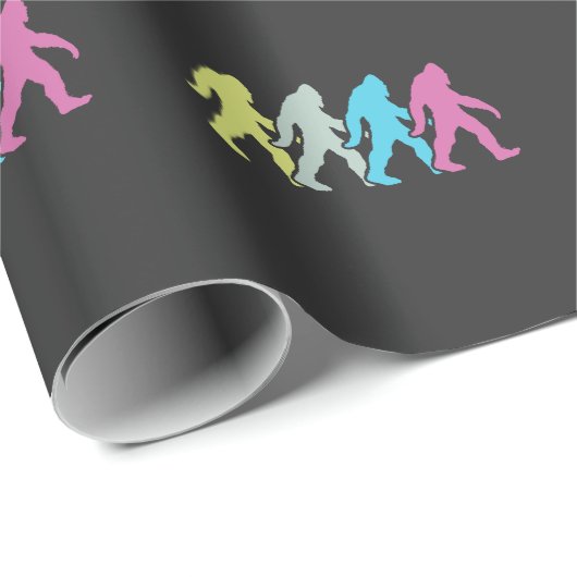 Bigfoot-Silhouette-Retro Pop-Kunst Sasquatch Geschenkpapier (Rolleneckpunkt)