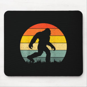 Bigfoot-Silhouette Retro-Sonnenuntergang lustig Sa Mousepad
