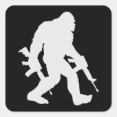 Bigfoot Silhouette Sasquatch Quadratischer Aufkleber (Vorderseite)