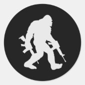 Bigfoot Silhouette Sasquatch Runder Aufkleber (Vorderseite)