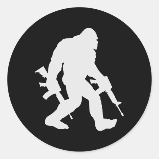 Bigfoot Silhouette Sasquatch Runder Aufkleber (Vorderseite)