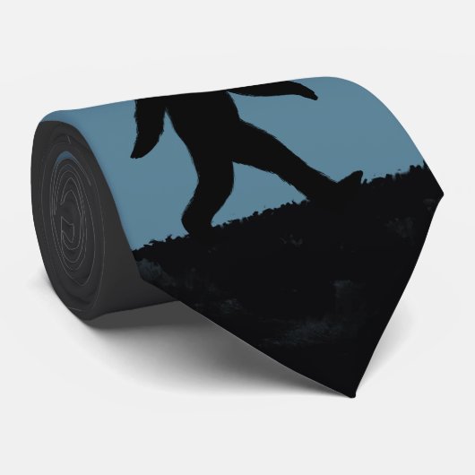 Bigfoot Silhouette Sasquatch Squatch Novelty Krawatte (Gerollt)