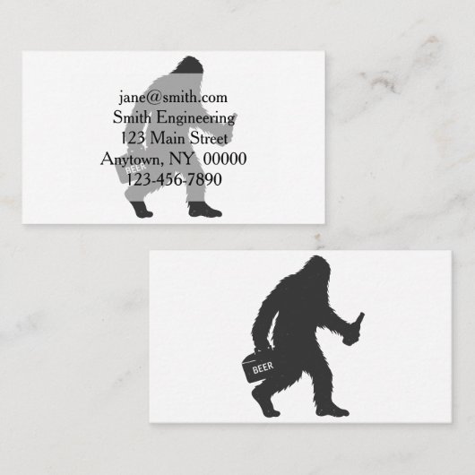 Bigfoot-Silhouette Visitenkarte (Vorne/Hinten)