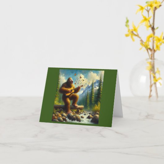 Bigfoot Singing Karte (Gelbe Blume)