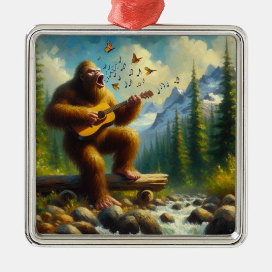 Bigfoot Singing Ornament Aus Metall (Vorne)