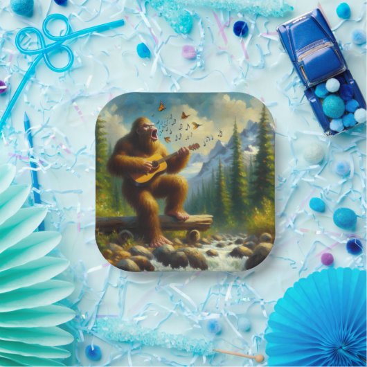 Bigfoot Singing Pappteller (Party)