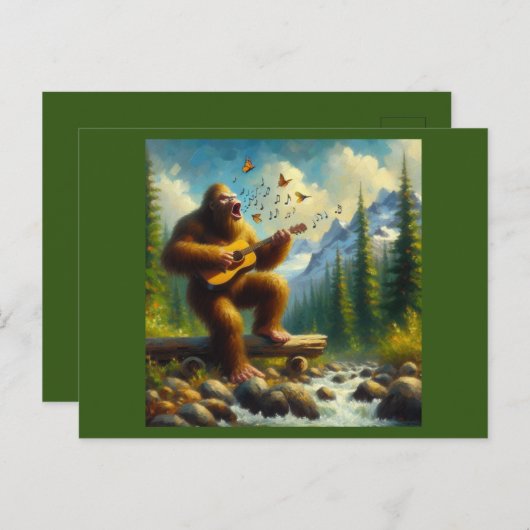 Bigfoot Singing Postkarte (Vorne/Hinten)