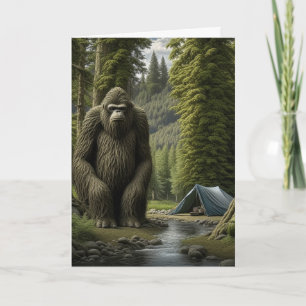 Bigfoot sitzen im Wald Geburtstag Karte