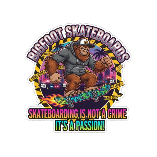 Bigfoot Skateboards-Skateboarding Is Not a Crime Skateboard