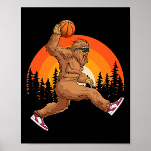 Bigfoot Skelett Vintage Retro T-Shirt Sasquatch Bi Poster