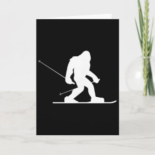 Bigfoot-Ski-Shirt, Lustiges süßes Sasquatch-Ski-Ge Karte