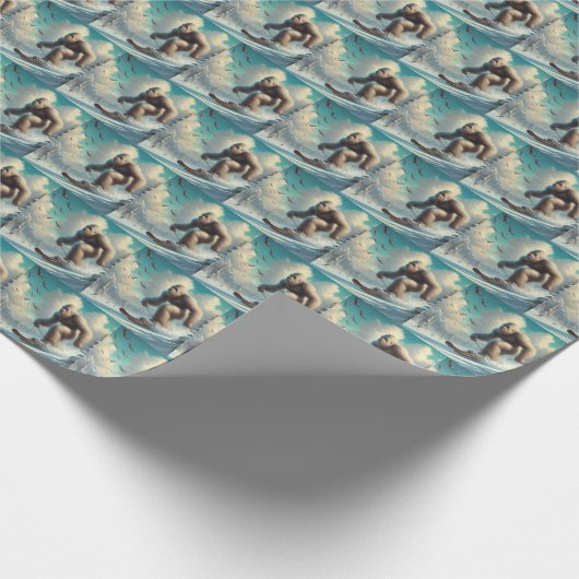 Bigfoot Skiing Geschenkpapier (Ecke)