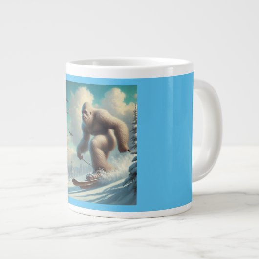 Bigfoot Skiing Jumbo-Tasse (Vorderseite Rechts)