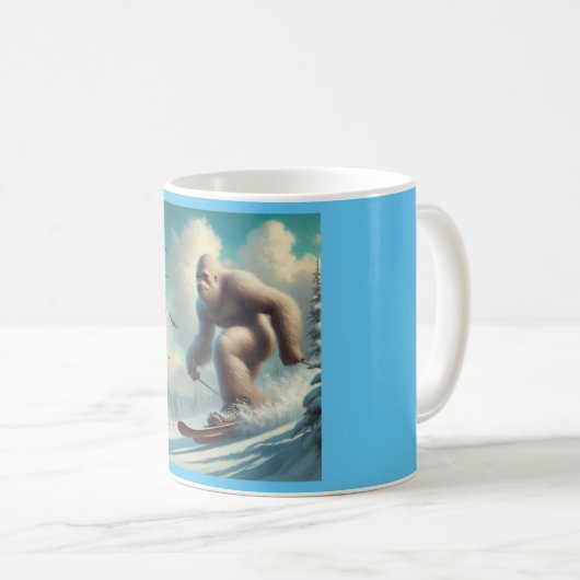 Bigfoot Skiing Kaffeetasse (VorderseiteRechts)