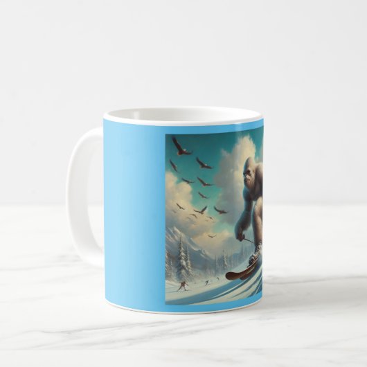Bigfoot Skiing Kaffeetasse (Vorderseite Links)