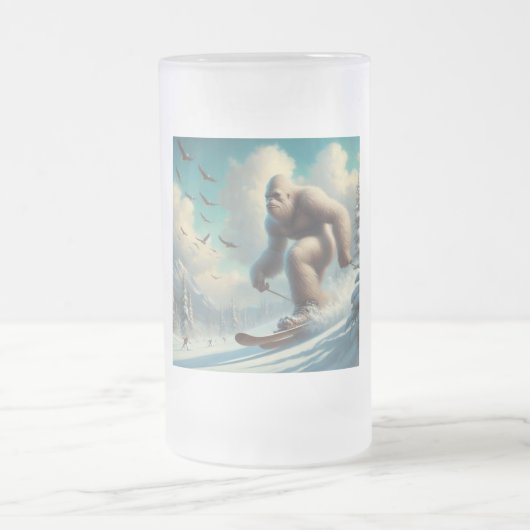 Bigfoot Skiing Mattglas Bierglas (Mittel)