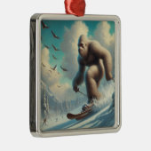 Bigfoot Skiing Ornament Aus Metall (Rechts)