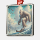 Bigfoot Skiing Ornament Aus Metall (Links)