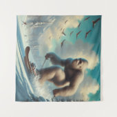 Bigfoot Skiing Wandteppich (Vorderseite (Horizontal))