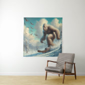 Bigfoot Skiing Wandteppich (Beispiel)