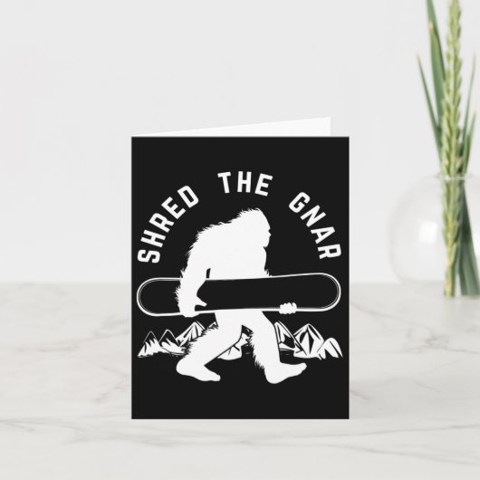 Bigfoot Snowboard Shredding Gnar Sasquatch Snowboa Karte (Vorderseite)