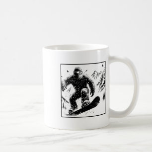 Bigfoot Snowboarder - Funny Sasquatch Snowboarden Kaffeetasse
