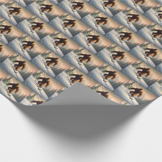 Bigfoot Snowboarding Geschenkpapier (Ecke)